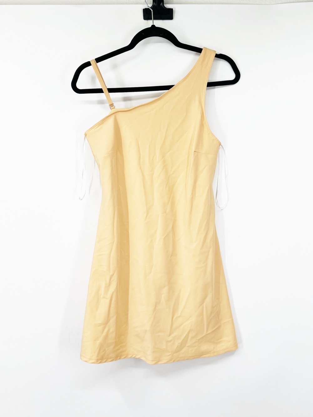 Abercromie & Fitch One-Shoulder Traveler Mini Dress Built In Shorts Orange